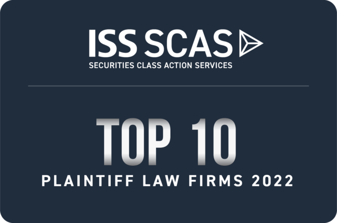 The Rosen Law Firm, P.A. NY Recognized by ISS SCAS 2022